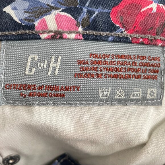 Aritzia Citizens of Humanity Mandy HiWaist Retro Slim RollUp Jeans Rose Navy 24 - Picture 11 of 16